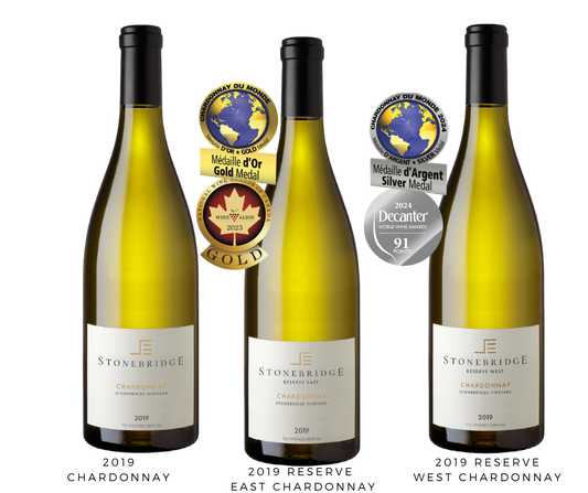 2019 Stonebridge Chardonnay Horizontal | Three Bottles